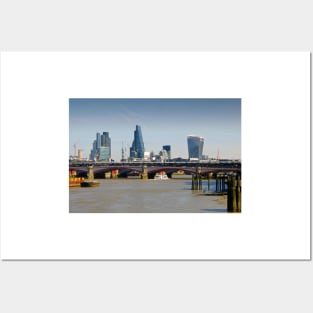 London Cityscape Blackfriars Bridge England Posters and Art